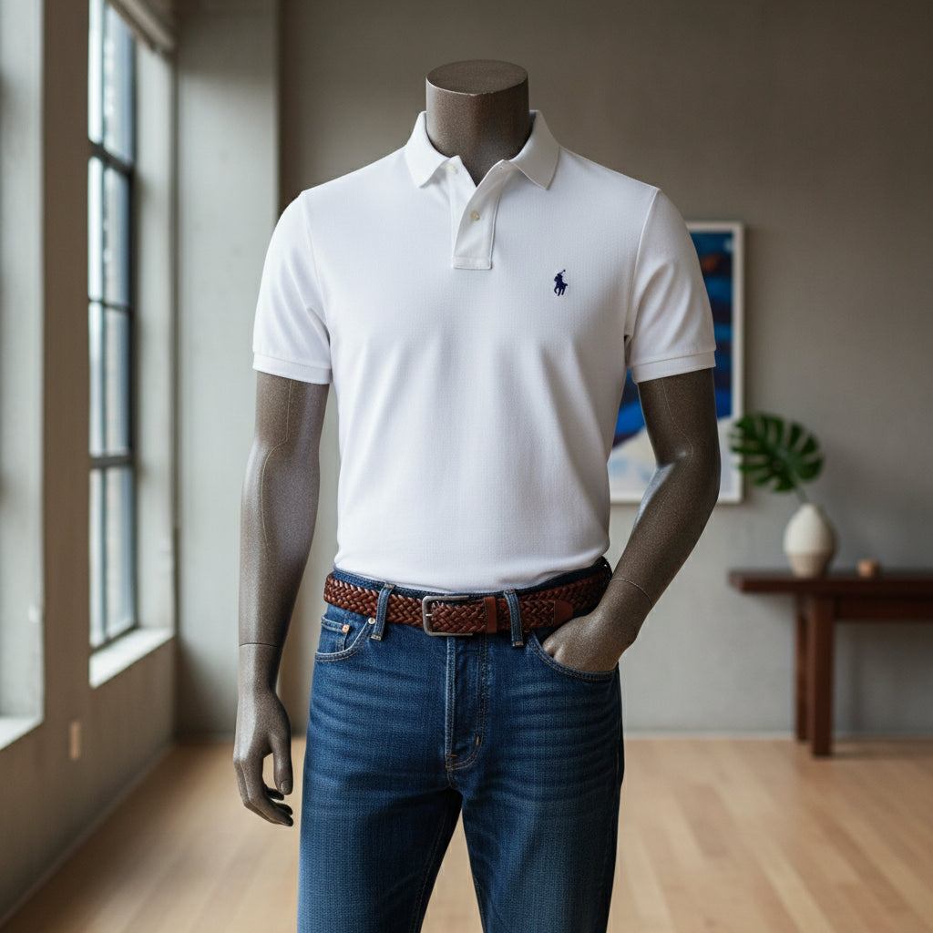Polo Ralph Lauren Classic Fit Mesh Polo White MD