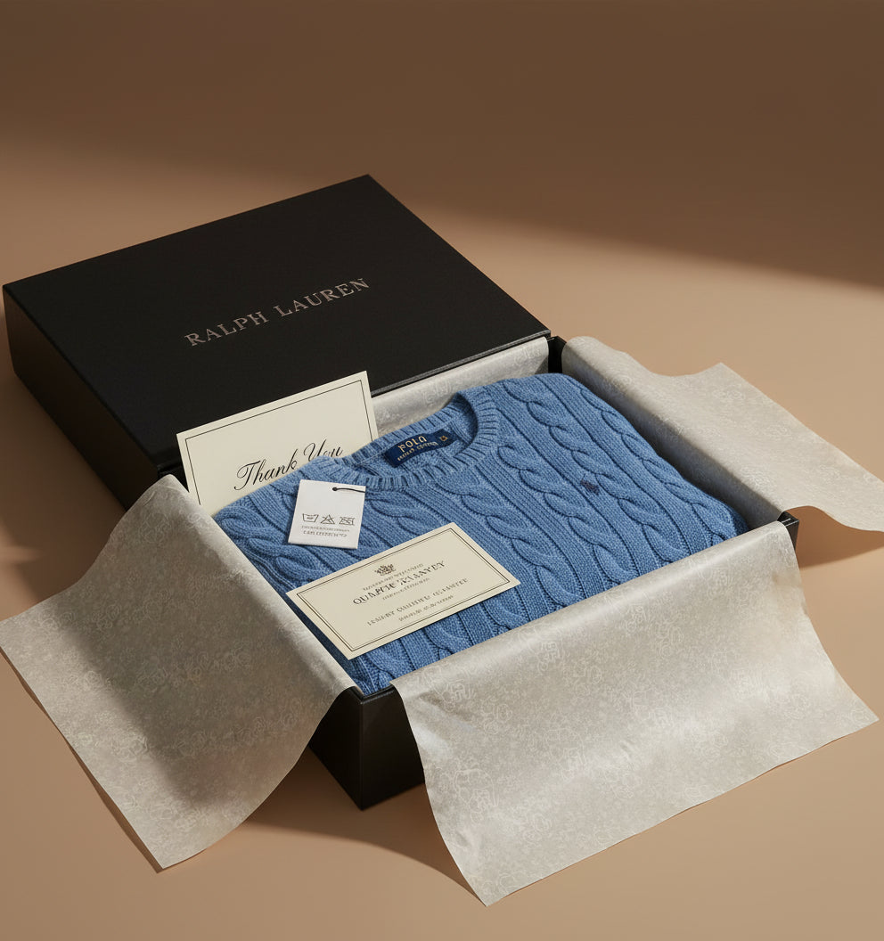 POLO RALPH LAUREN Mens Iconic Cable Knit Cotton Pullover Sweater (LakeBlueHtr - XXL)