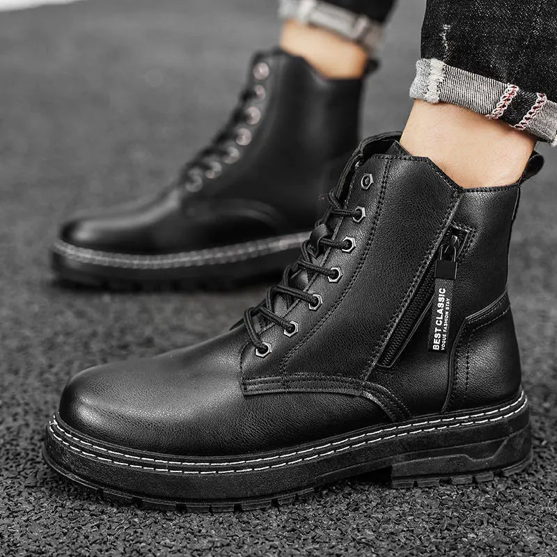 Men's Casual Leather Boots for Stylish Comfort