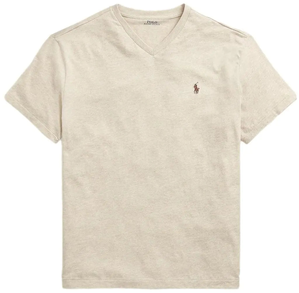 POLO RALPH LAUREN Mens T-Shirt V-Neck (L TanHtr)